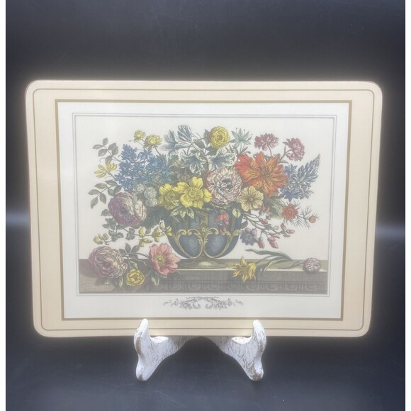 VTG Pimpernel Deluxe Finish Cream Furber Flowers Placemats 12” X 9” Set Of 4 - Picture 4 of 12